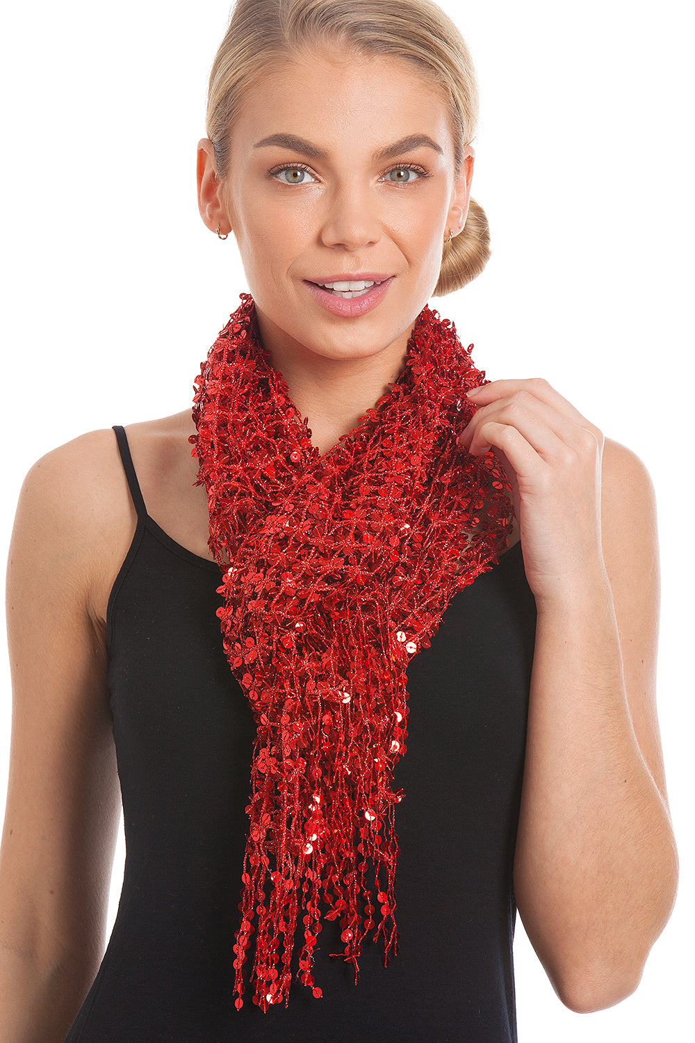 Red Sequin Scarf
