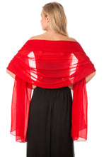 Load image into Gallery viewer, Deep Red Chiffon Shawl