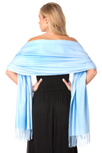 Load image into Gallery viewer, Sky Blue Cashmere Pashmina Shawl Scarf