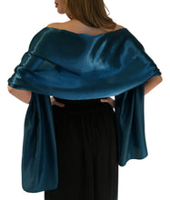 Load image into Gallery viewer, Teal Satin Wedding Wrap