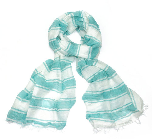 Seaside Turquoise Striped Scarf