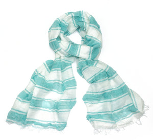 Seaside Turquoise Striped Scarf