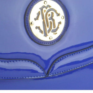 Blue Patent Embossed Over Shoulder Bag