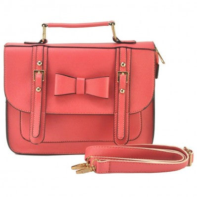 Coral Pink Bow Satchel