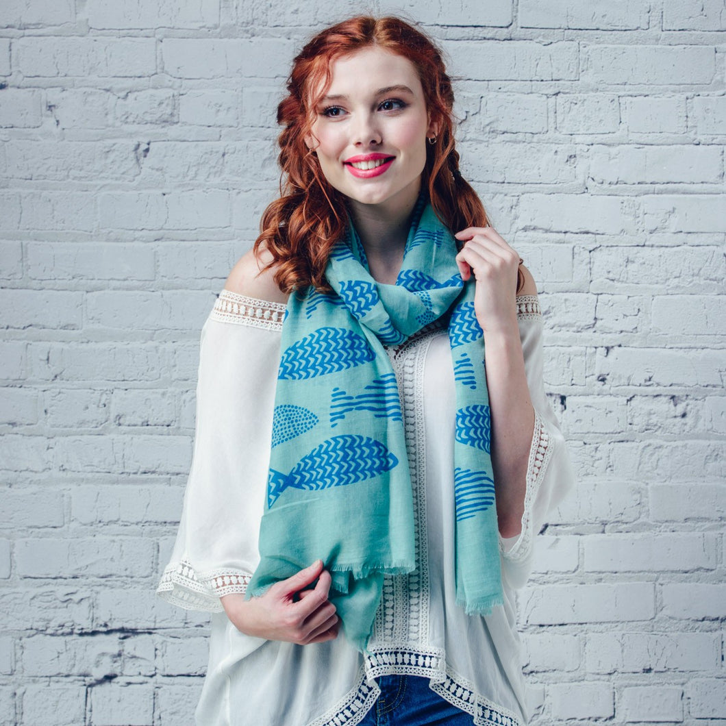 Patterned Fish Scarf